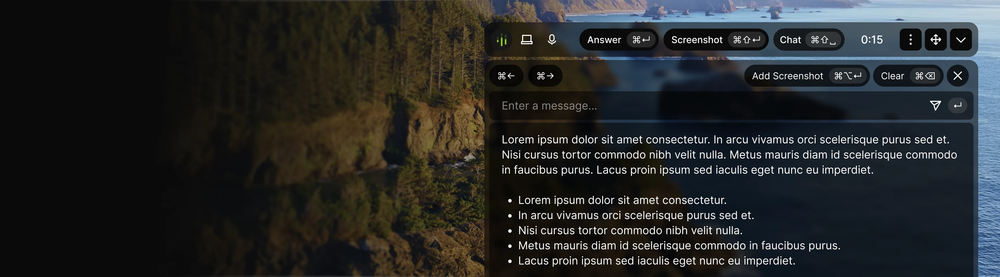 ParakeetAI desktop app surfacing answers during a call